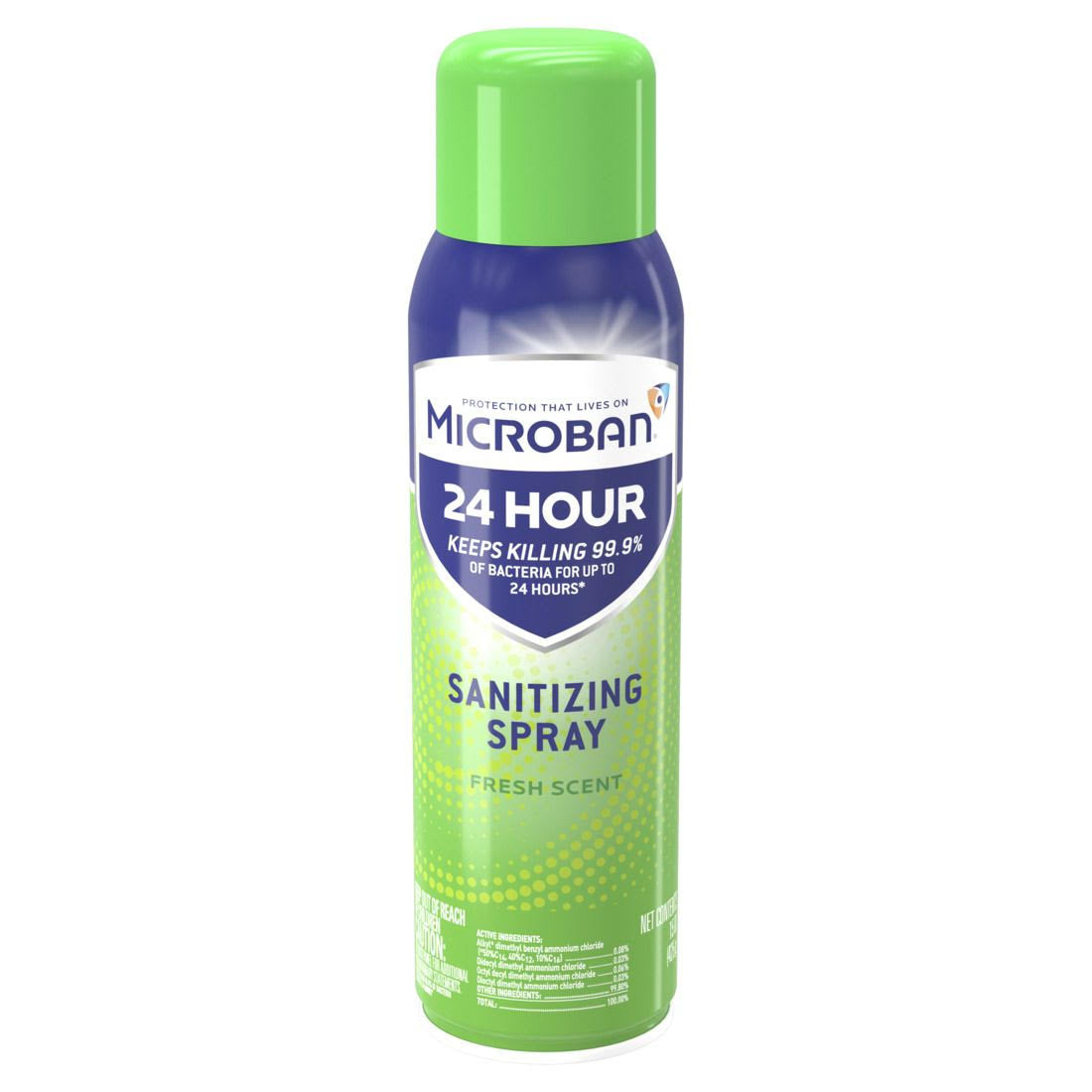 Microban 24 Hour Disinfectant Sanitizing Spray Fresh Scent -15 oz/6pk