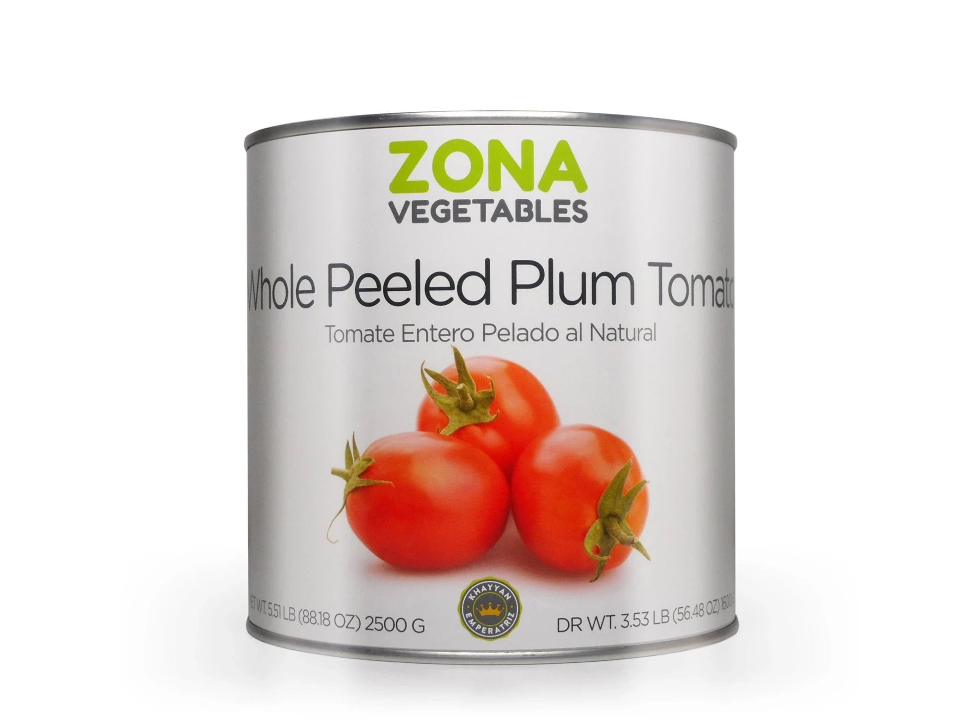 Zona Whole Plumb Tomato in Natural Juice Family Size - 2500gr/6pk