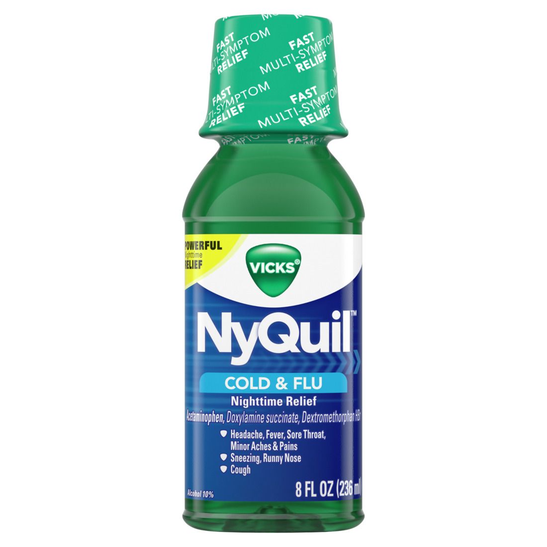 Vicks NyQuil Cold & Flu Nighttime Relief Original - 8oz/12