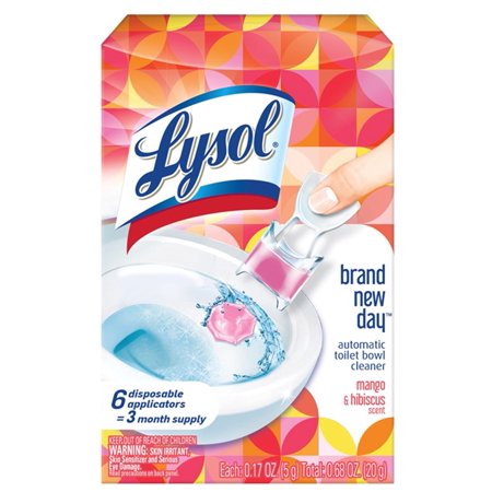 Lysol  Auto Toilet Bowl Cleaner Click Gel Brand New Day Mango & Hibiscus - 6ct/4pk