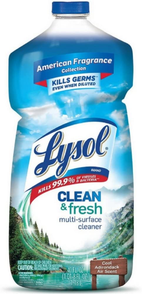 Lysol Clean & Fresh Multi-Surface Cleaner Pourable Cool Adirondack Air - 40oz/9pk