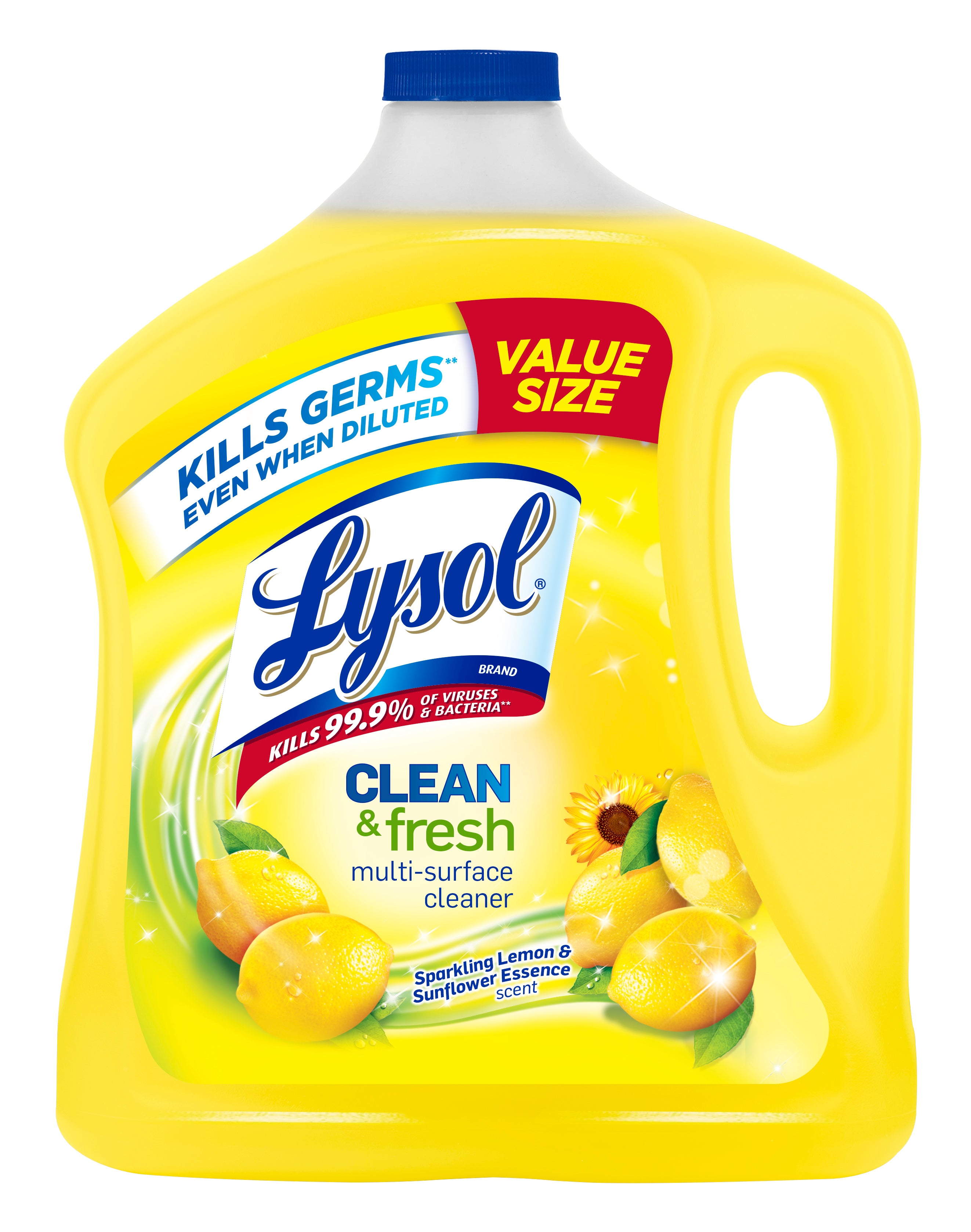 Lysol All Purpose Cleaner Pourable Sparkling Lemon & Sunflower Essence - 90oz/4pk