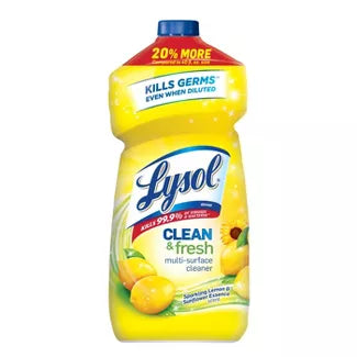 Lysol Clean & Fresh Multi-Surface Cleaner Pourable Sparkling Lemon & Sunflower - 48oz/9pk
