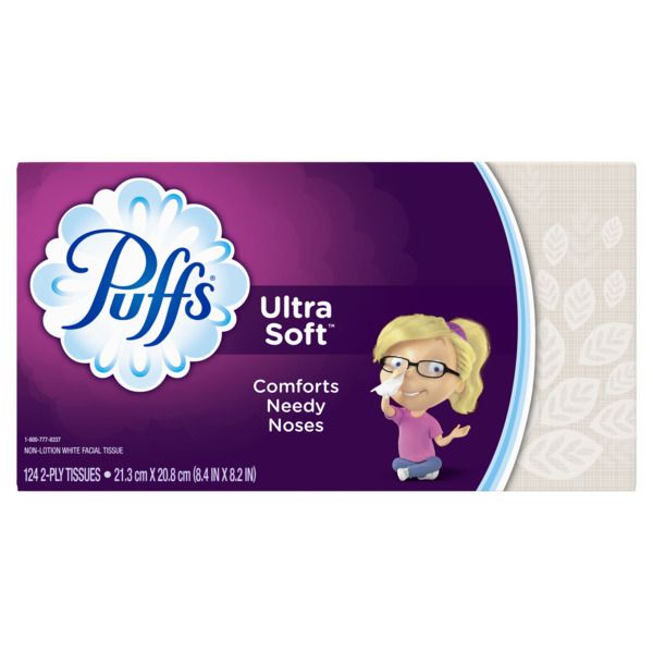 Puffs Ultra Soft Non-Lotion Facial Tissues Family Size - 124ct/24pk