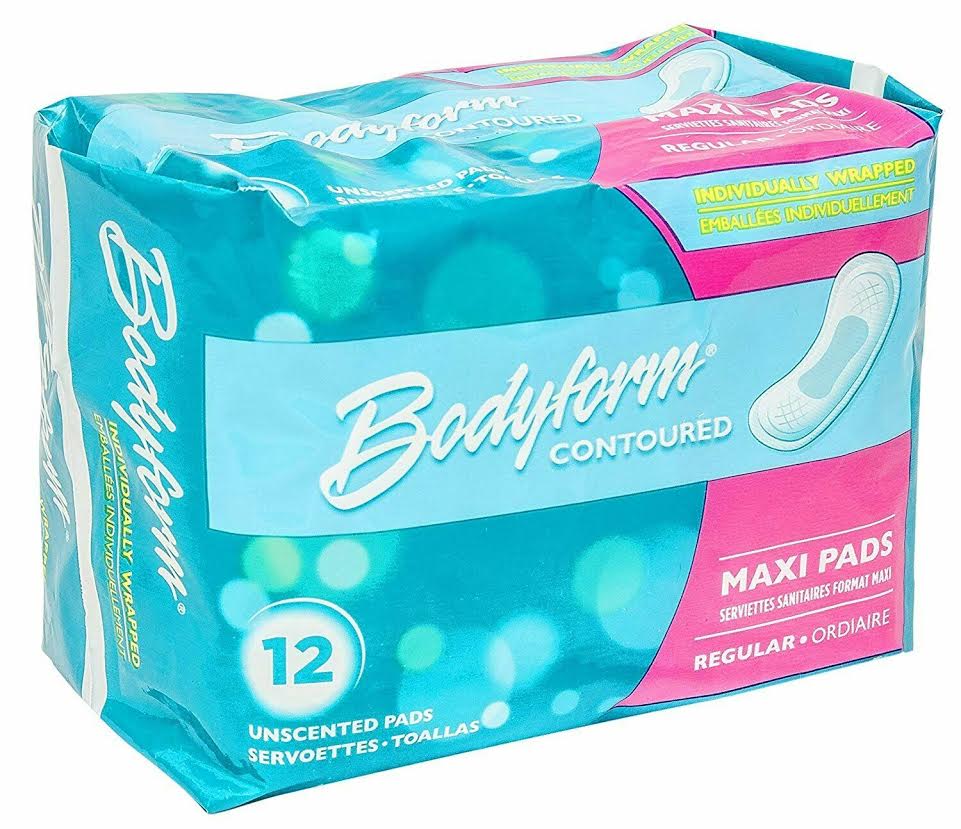 Bodyform Maxi Pads Wrapped Green Unscented - 12ct/36pk