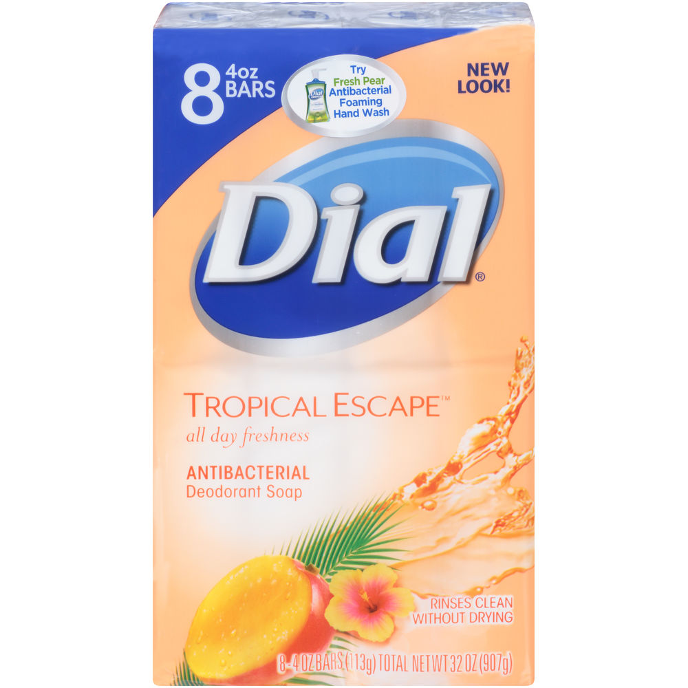 Dial Bar Soap Tropical Escape 8-Bar - 4oz/9pk