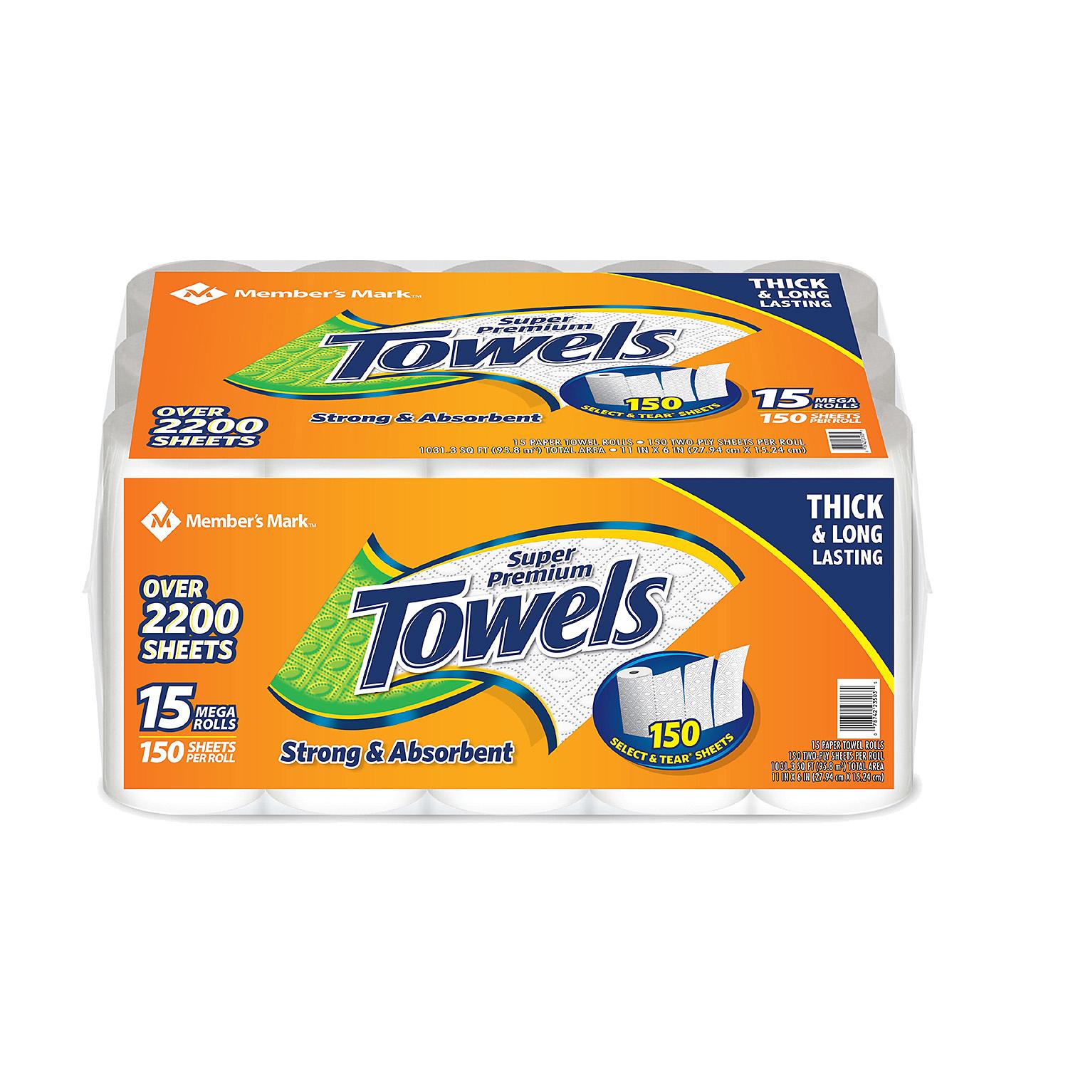 Members Mark Select & Tear 2-Ply Paper Towel - (15x150)ct/1pk