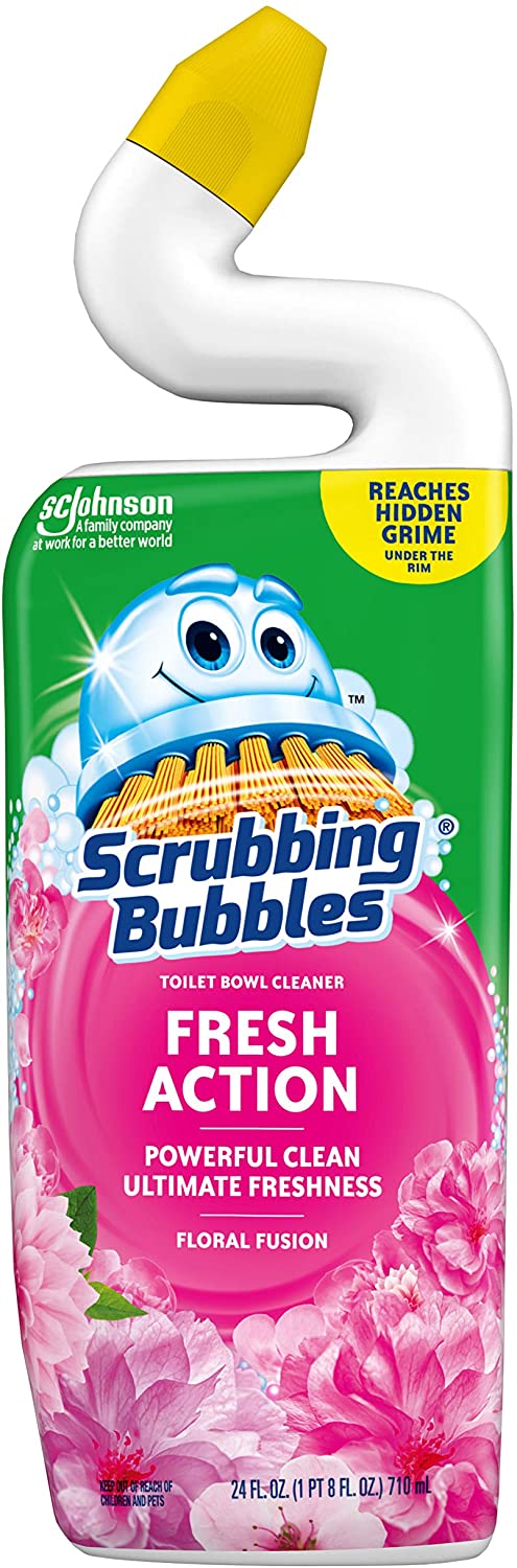 Scrubbing Bubbles Bubbly Bleach Gel Toilet Bowl Cleaner Floral Fusion - 24oz/6pk