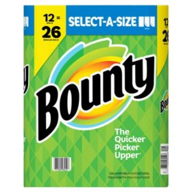 Bounty SAS White Paper Towels 12rolls = 26 rolls - 108ct/1pk