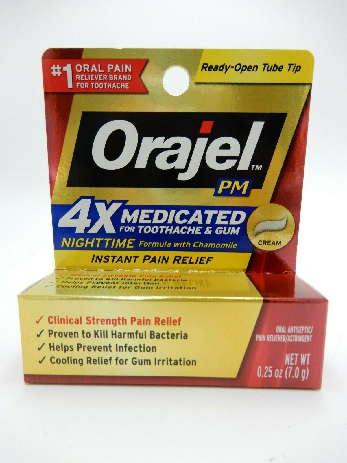 Orajel 4X Medicated PM For Toothache and Gum Cream - 0.25oz/24pk