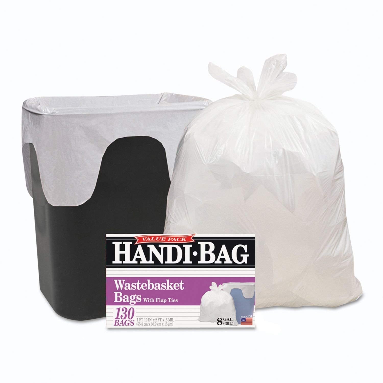 HANDI-BAGS Trash 8 gal - 130ct/6pk