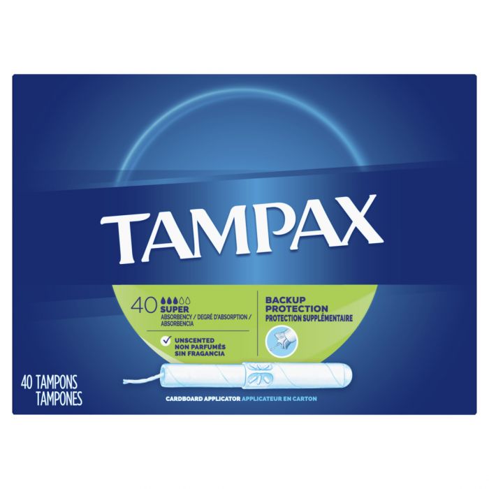 Tampax Cardboard Applicator Tampons Super Absorbency Unscented - 40ct/12pk