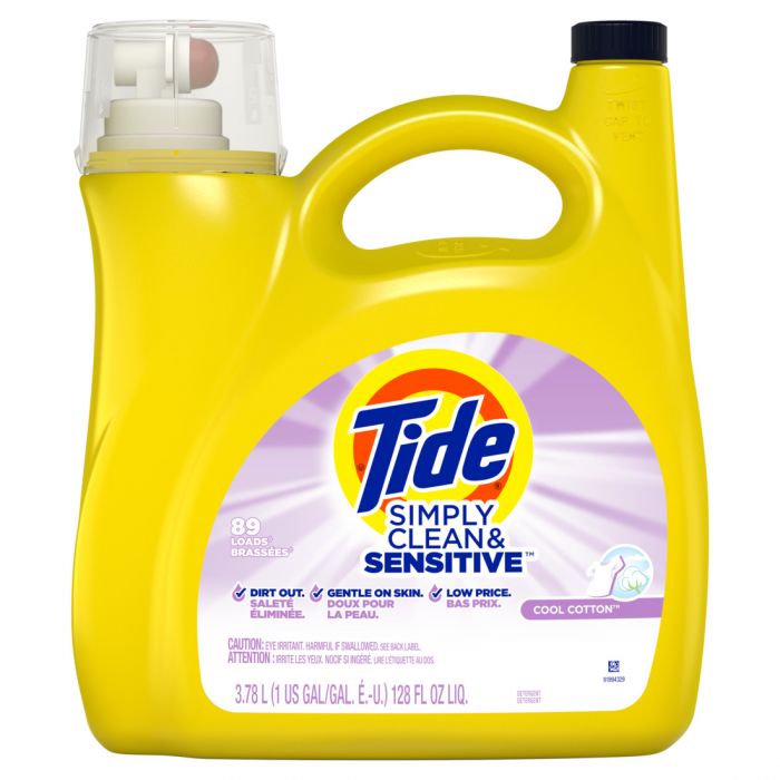 Tide Simply Clean & Sensitive Cool Cotton Liquid Laundry Detergent 89 loads - 128oz/4pk