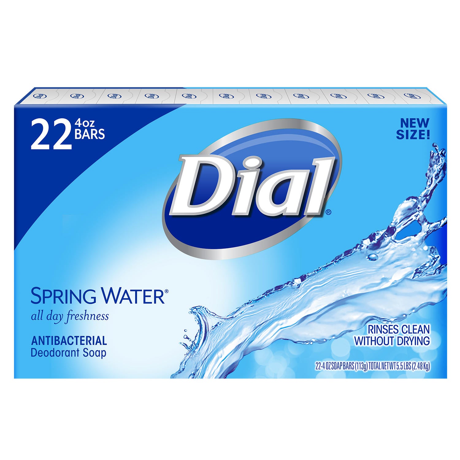 Dial A/B Deodorant Soap 22 Bars Spring Water - 4oz/4pk