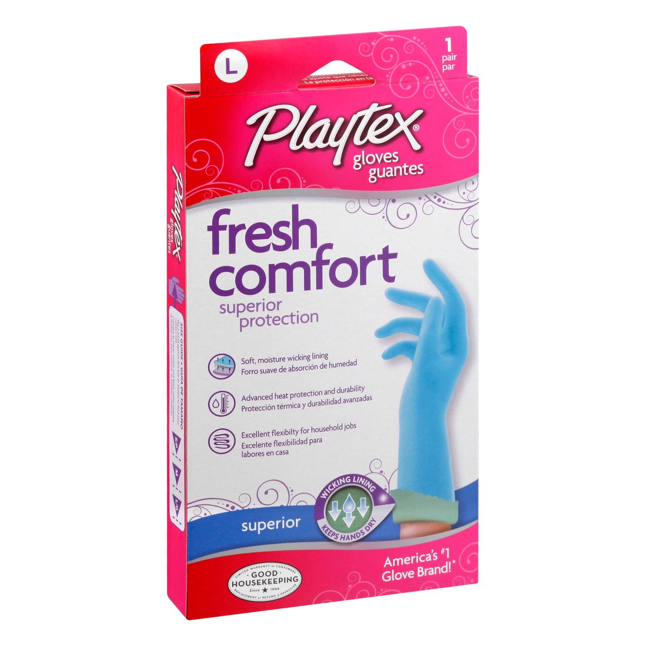 Playtex Fresh Comfort Gloves Large - 1pair/12pk