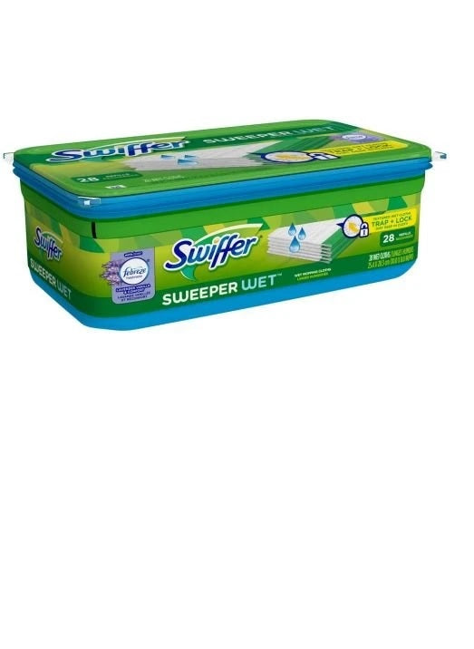 Swiffer Sweeper Wet Mopping Cloths with Febreze, Lavender Vanilla & Comfort- 28ct/6pk