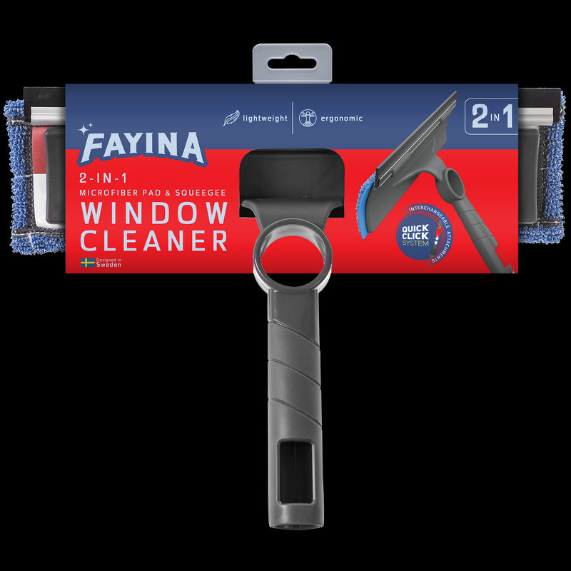 Fayina 2in1 Microfiber Cloth & Squeegee Window Cleaner - 1ct/6pk