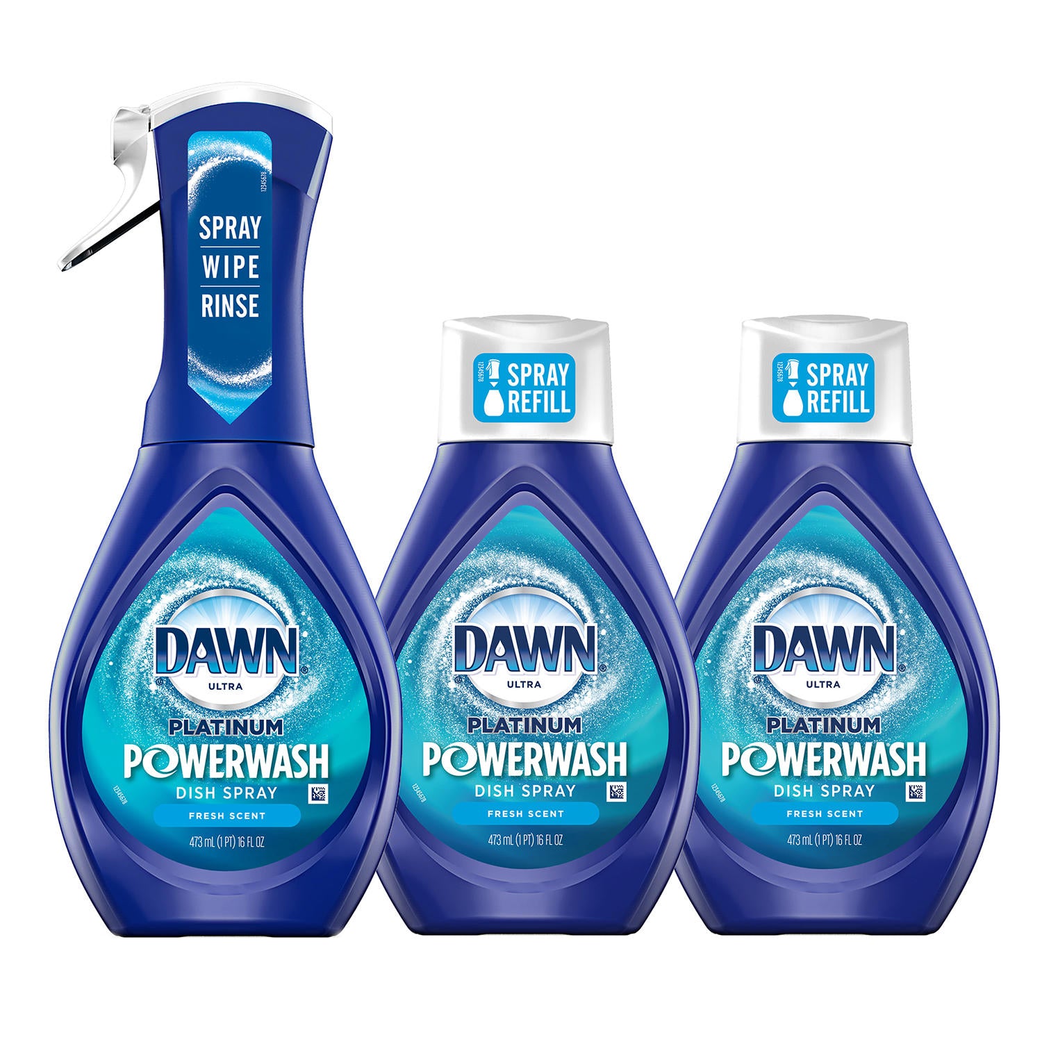 Dawn Platinum Powerwash Dish Soap Spray with Refills Bundle Fresh Scent 1 spray + 2 refills - 3x16oz/1pk