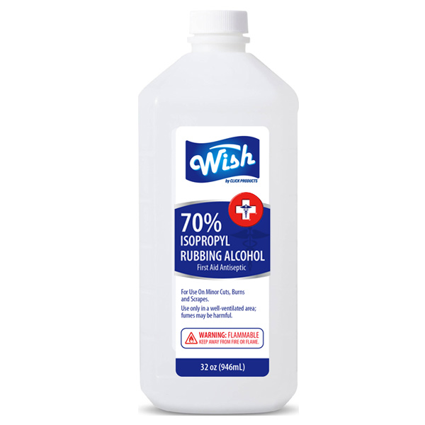 Wish 70% Rubbing Alcohol - 32oz/12pk