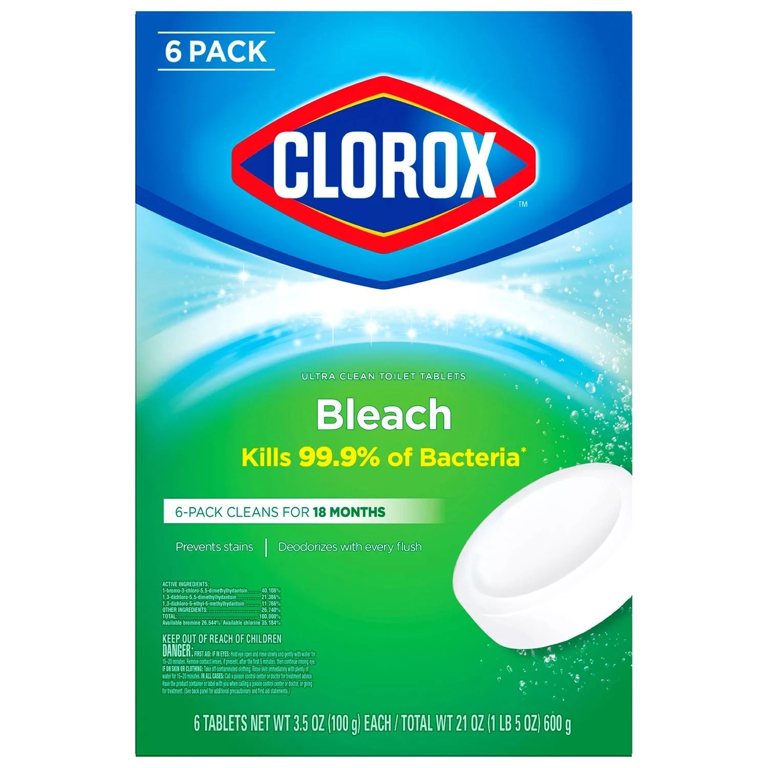 Clorox Automatic Toilet Bowl Cleaner Tablets with Bleach - 6ct/1pk
