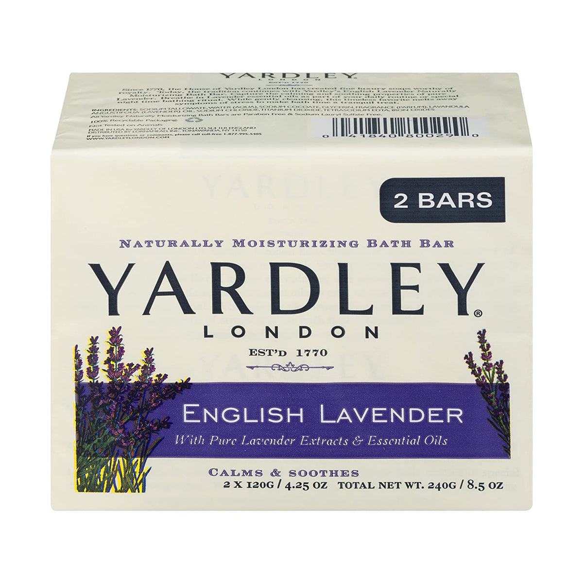 Yardley English Lavender Essential Oils Bar Soap - 4.0oz/12x2pk/24pcs