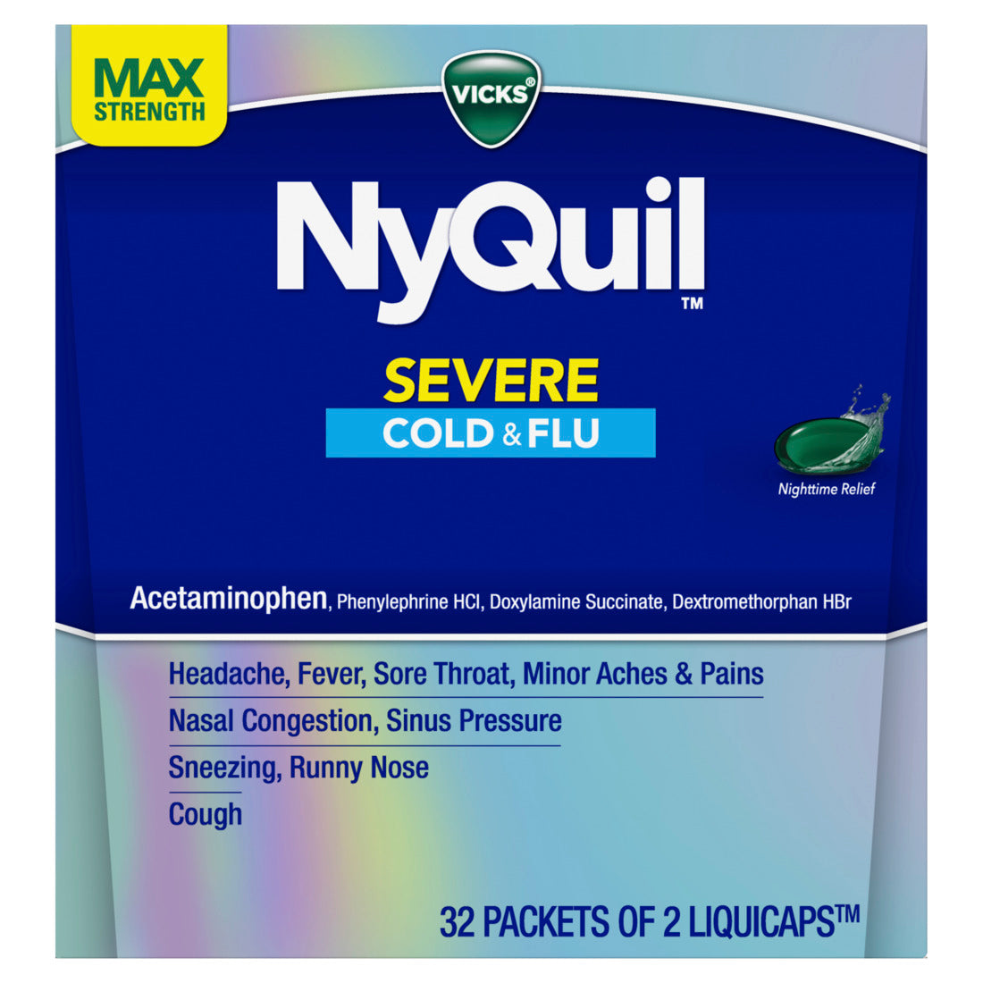 Vicks NyQuil Severe Cold & Flu Liquicaps - 2ctx32/12pk