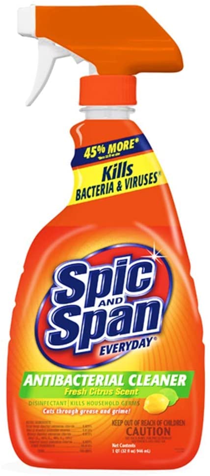 Spic and Span Antibacterial Multi-Surface Trigger Spray Cleaner Fresh Citrus - 32oz/9pk