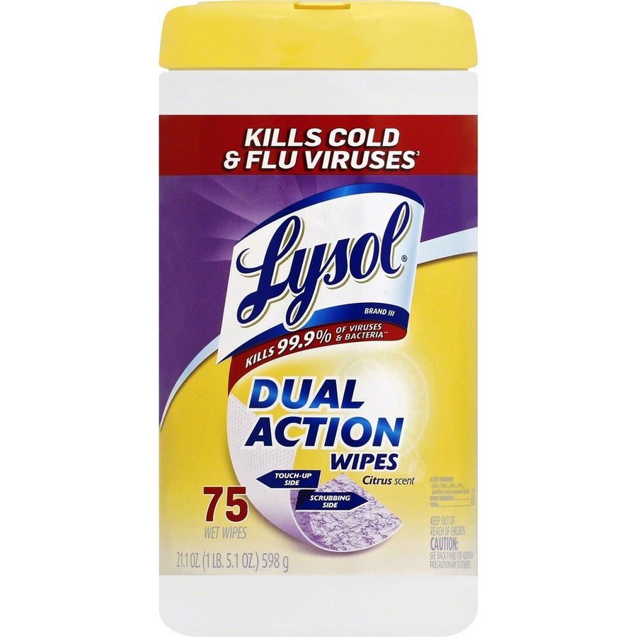 Lysol Dual Action Wipes - 75ct/6pk