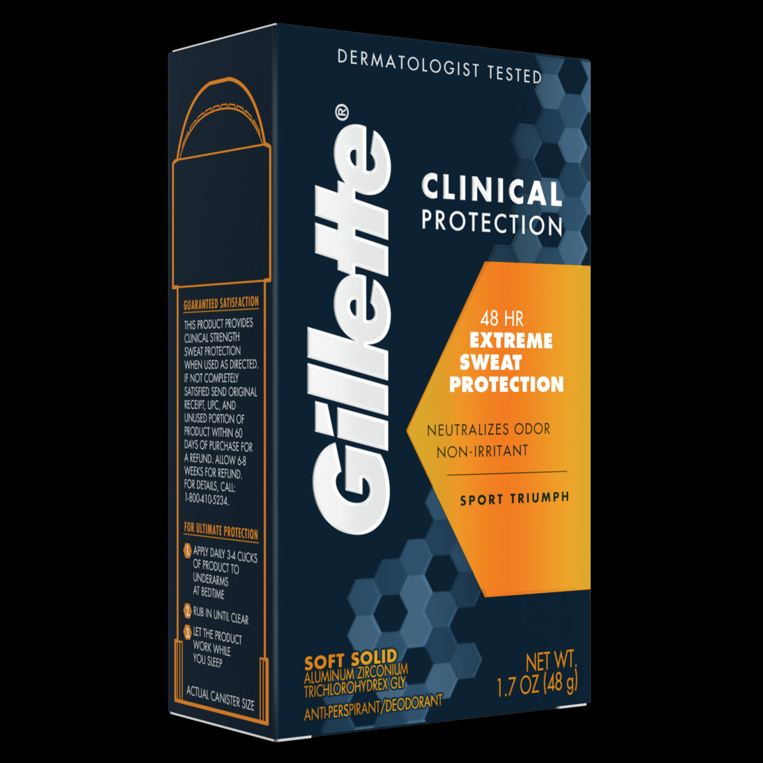 Gillette Clinical Soft Solid Sport Triumph Antiperspirant and Deodorant - 1.7oz/12pk
