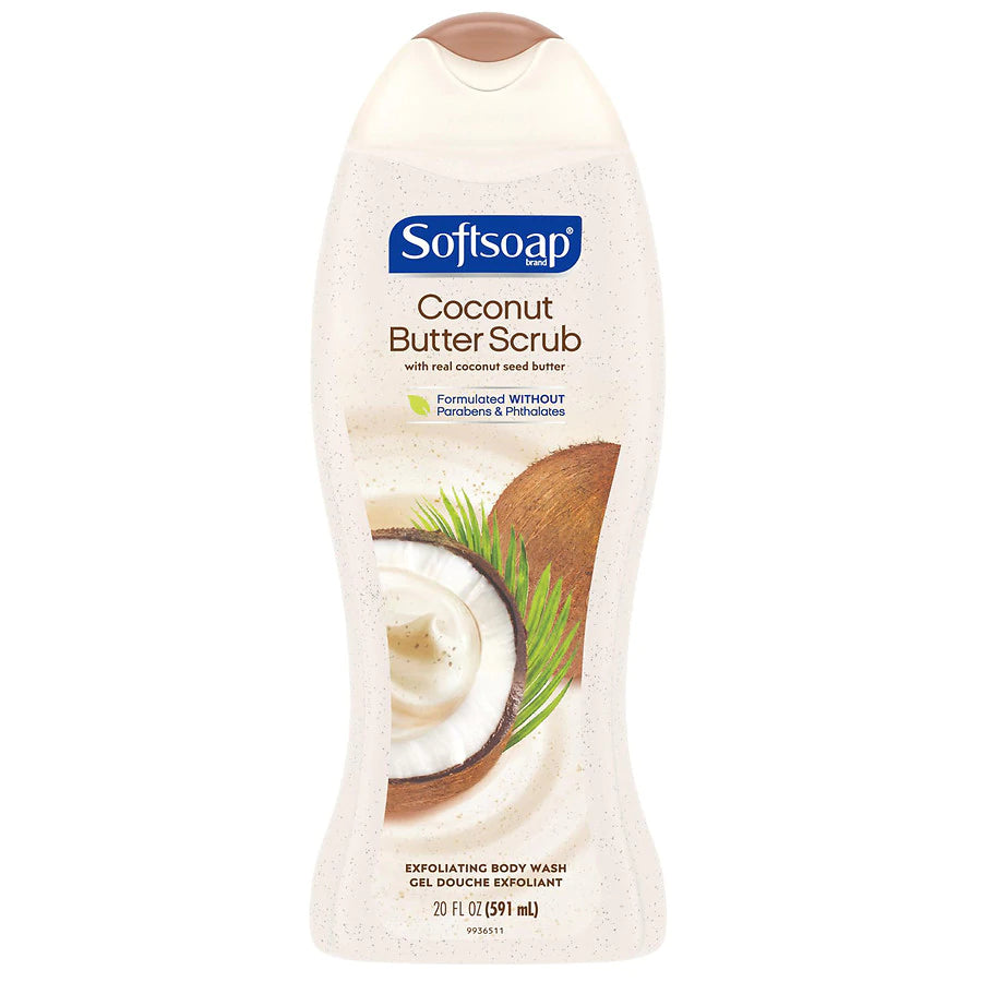 SoftSoap Exfoliating Body Wash Coconut Butter Scrub - 20oz/4pk