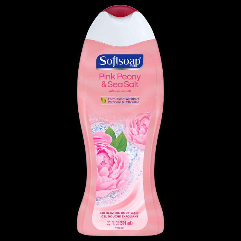 SoftSoap Exfoliating Body Wash Pink Peony & Sea Salt - 20oz/4pk