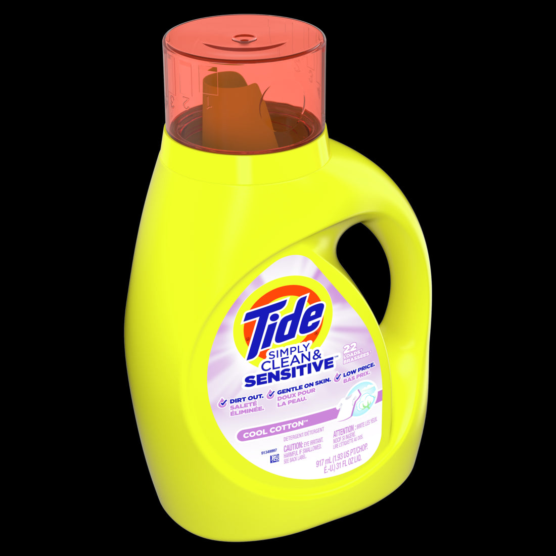 Tide Simply Clean & Sensitive Liquid Laundry Detergent Cool Cotton 22 Loads - 31oz/6pk