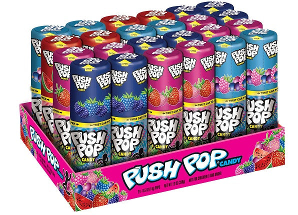 Push Pop Candy Assorted Flavors - 0.5oz/24pk