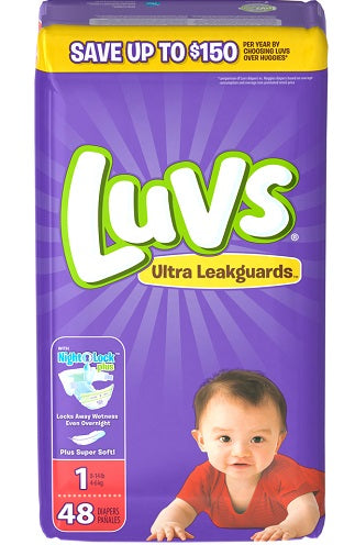 Luvs Ultra Leakguards Newborn Size#1 - 48ct/2pk