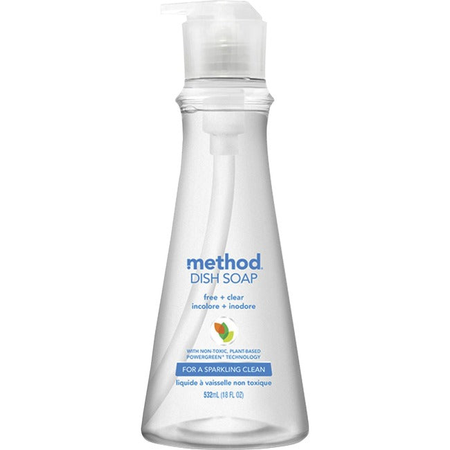 Method Dish Soap Pump Free & Clear - 18oz/6pk