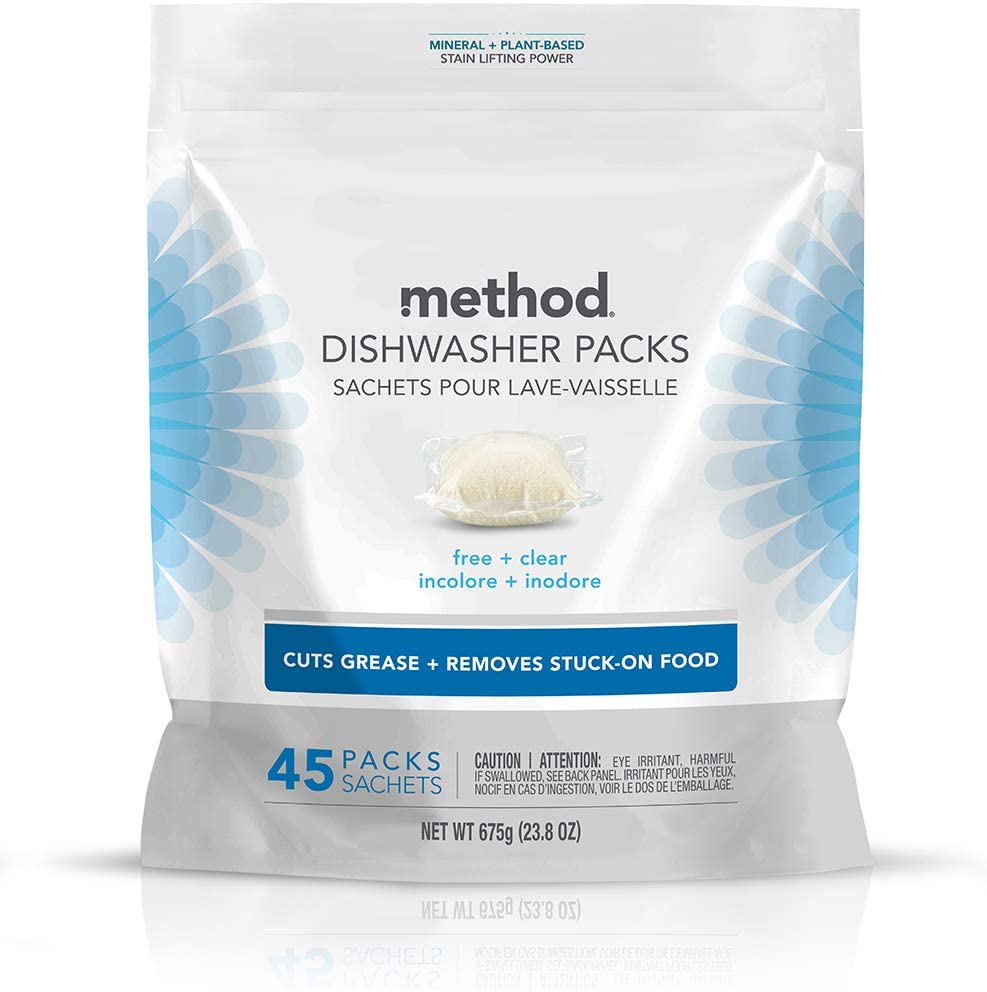 Method Dishwasher Packs Free & Clear - 45ct/6pk