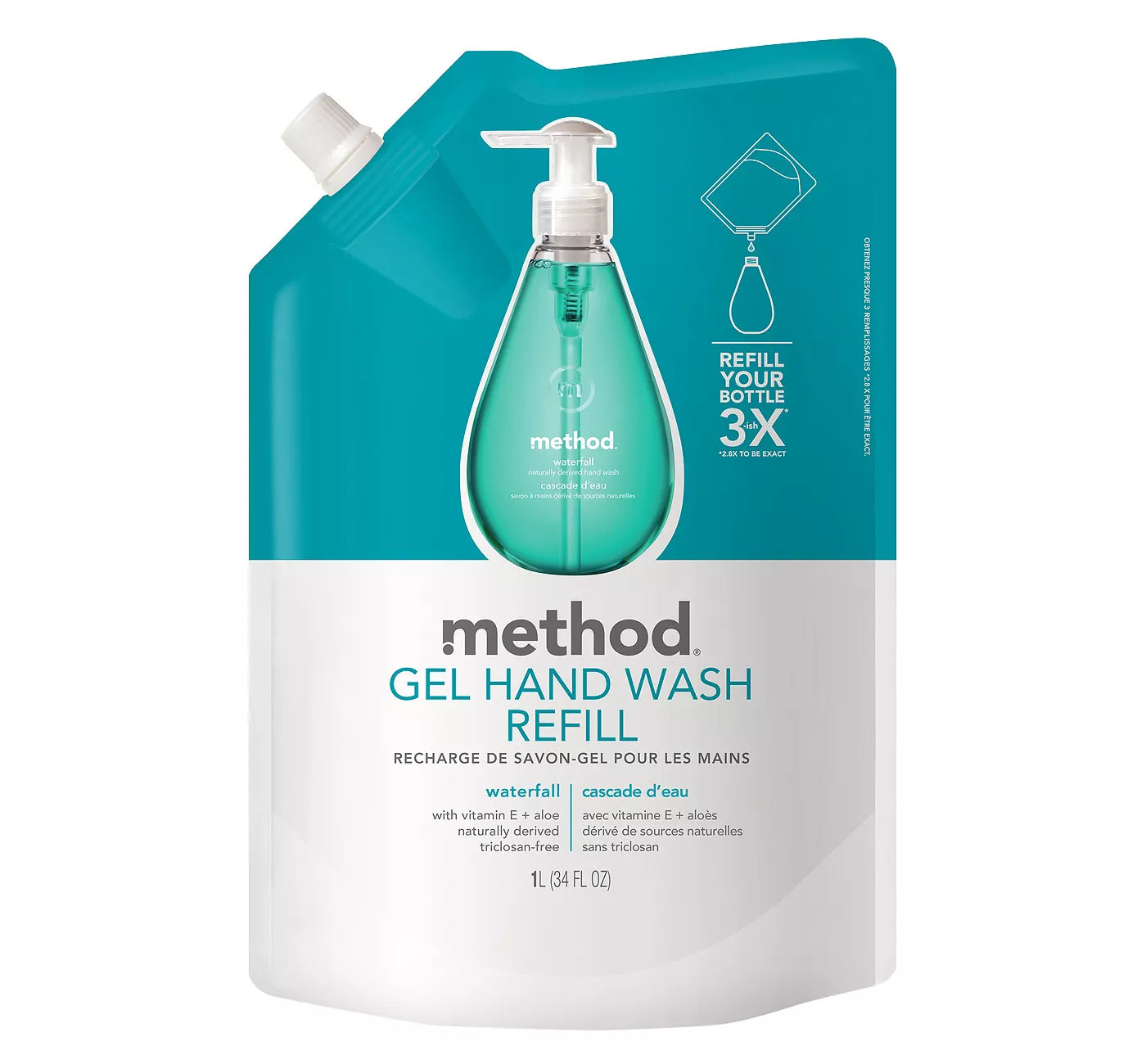 Method Gel Hand Wash Refill Waterfall - 34oz/6pk
