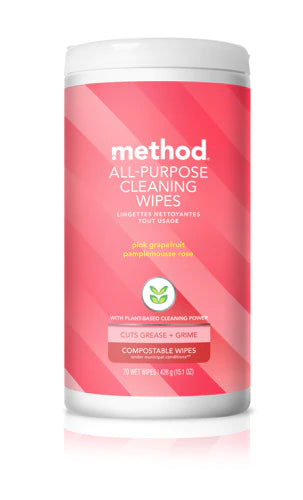 Method All Purpose Cleaner Wipes Pink GrapeFruit - 70ct/6pk