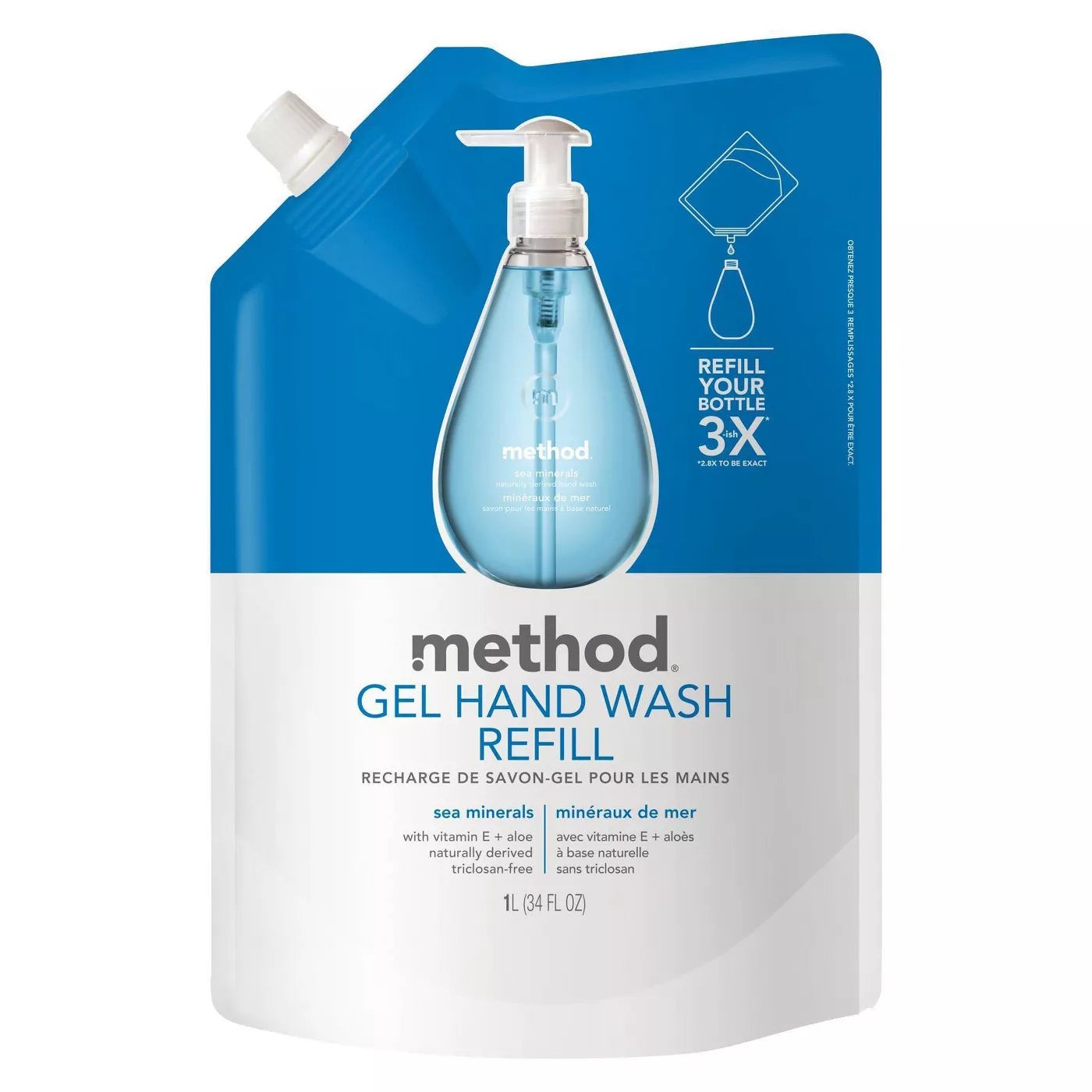 Method Gel Hand Wash Refill Sea Minerals - 34oz/6pk