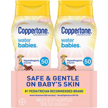 Coppertone Water Babies Sunscreen Lotion SPF 50 Twin 12pk - 8oz/ 24pcs