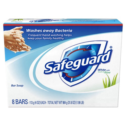 Safeguard 8-Bar Soap White w/Aloe - 4oz/6pk