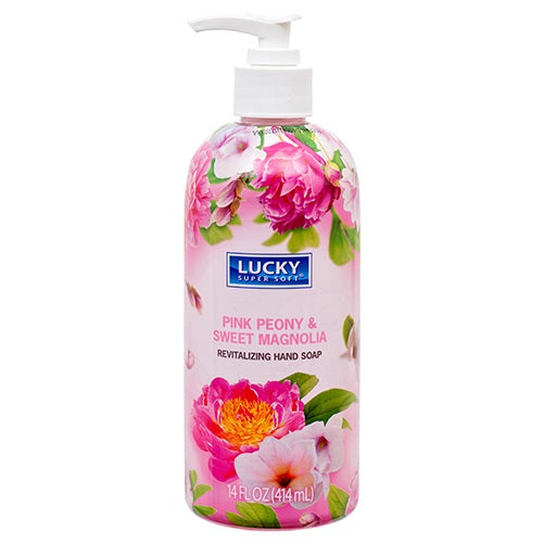 Lucky SLEEVE Liq. Hand Soap Pink Peony&Sweet Magnolia - 14oz/12pk