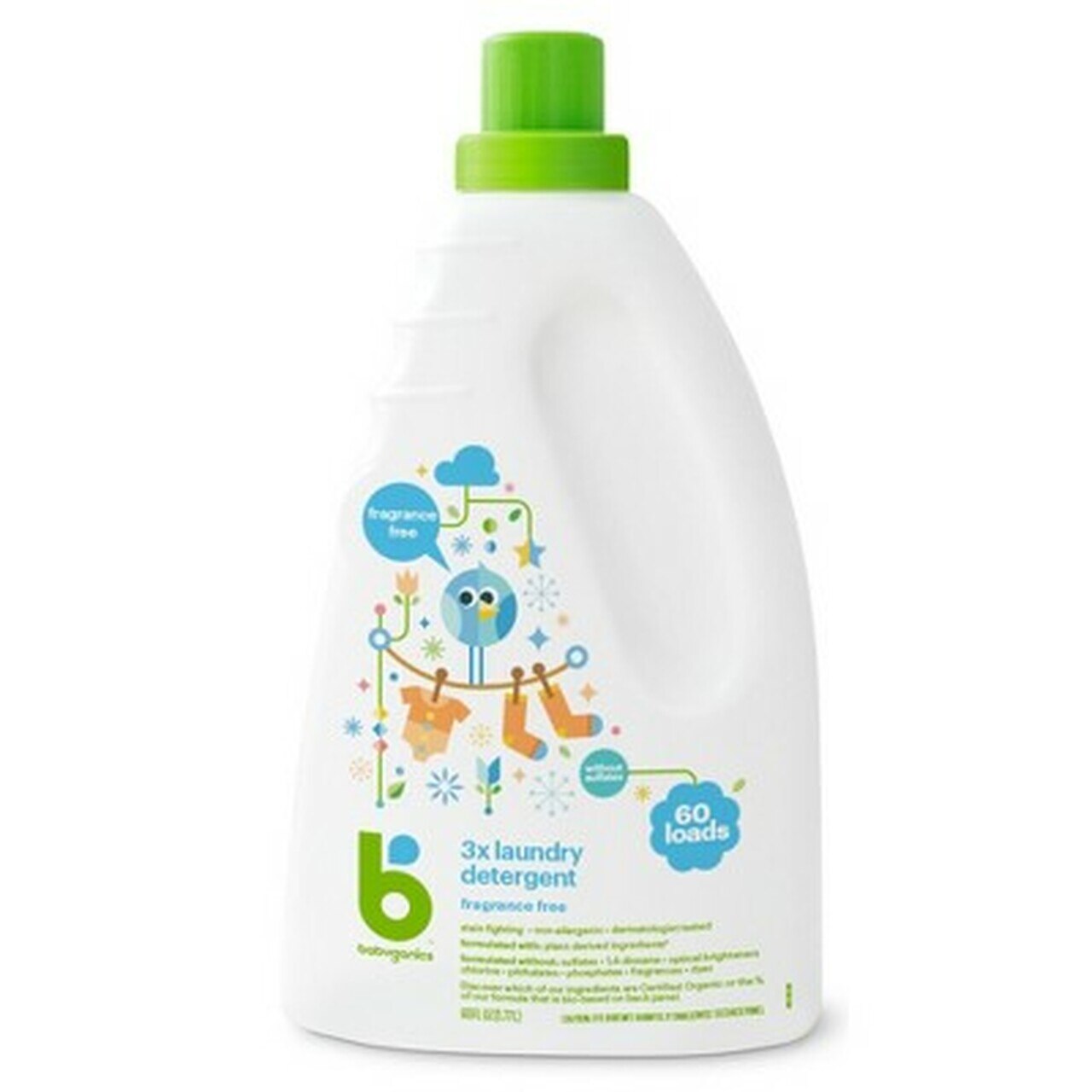 Babygranics Laundry Detergent Fragrance Free - 60oz/4pk