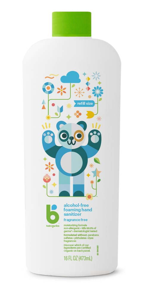 Babyganics Alcohol-Free Foaming Hand Sanitizer Refill Fragrance Free - 16fo/12pk