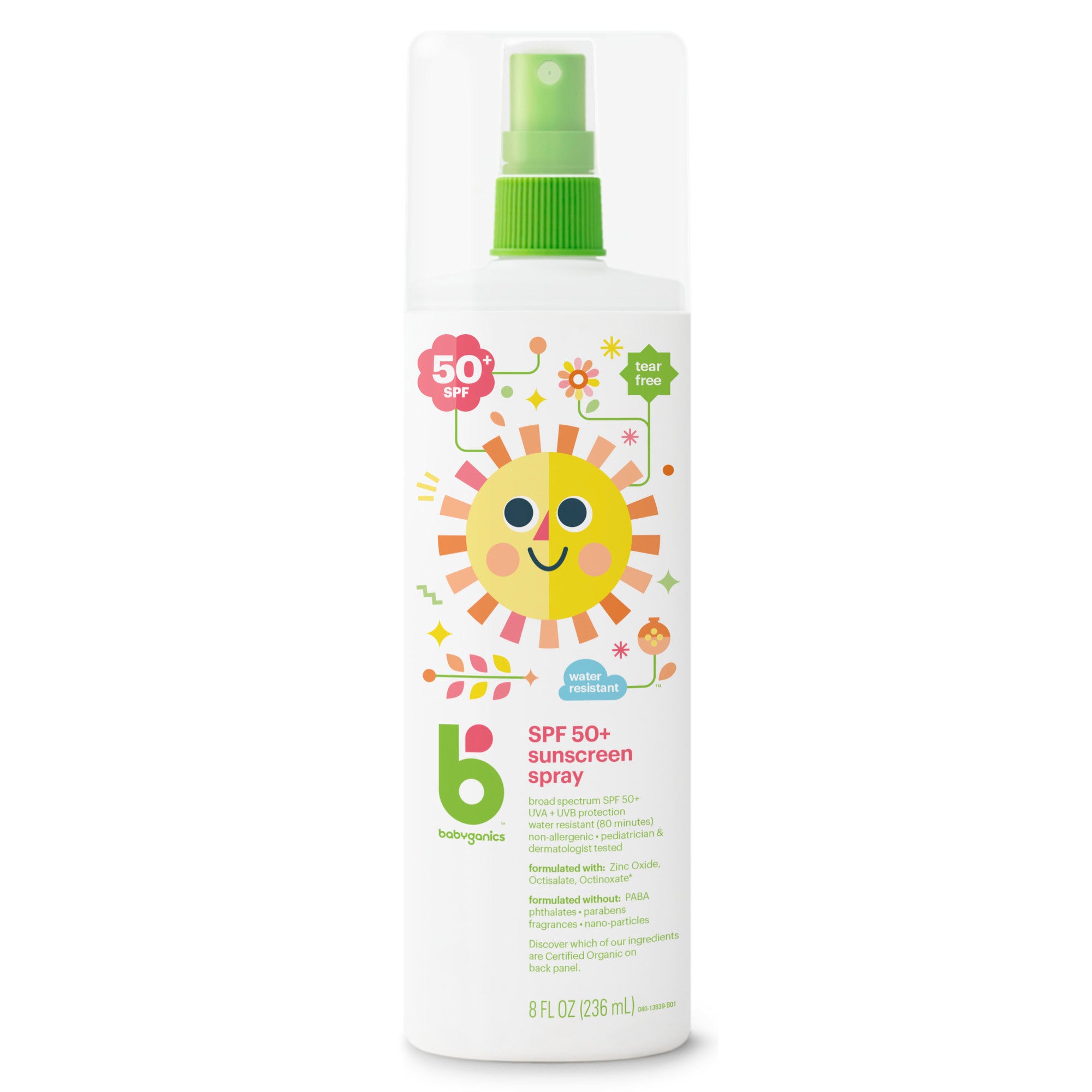 Babyganics Sunscreen Spray SPF 50 - 8oz/6pk