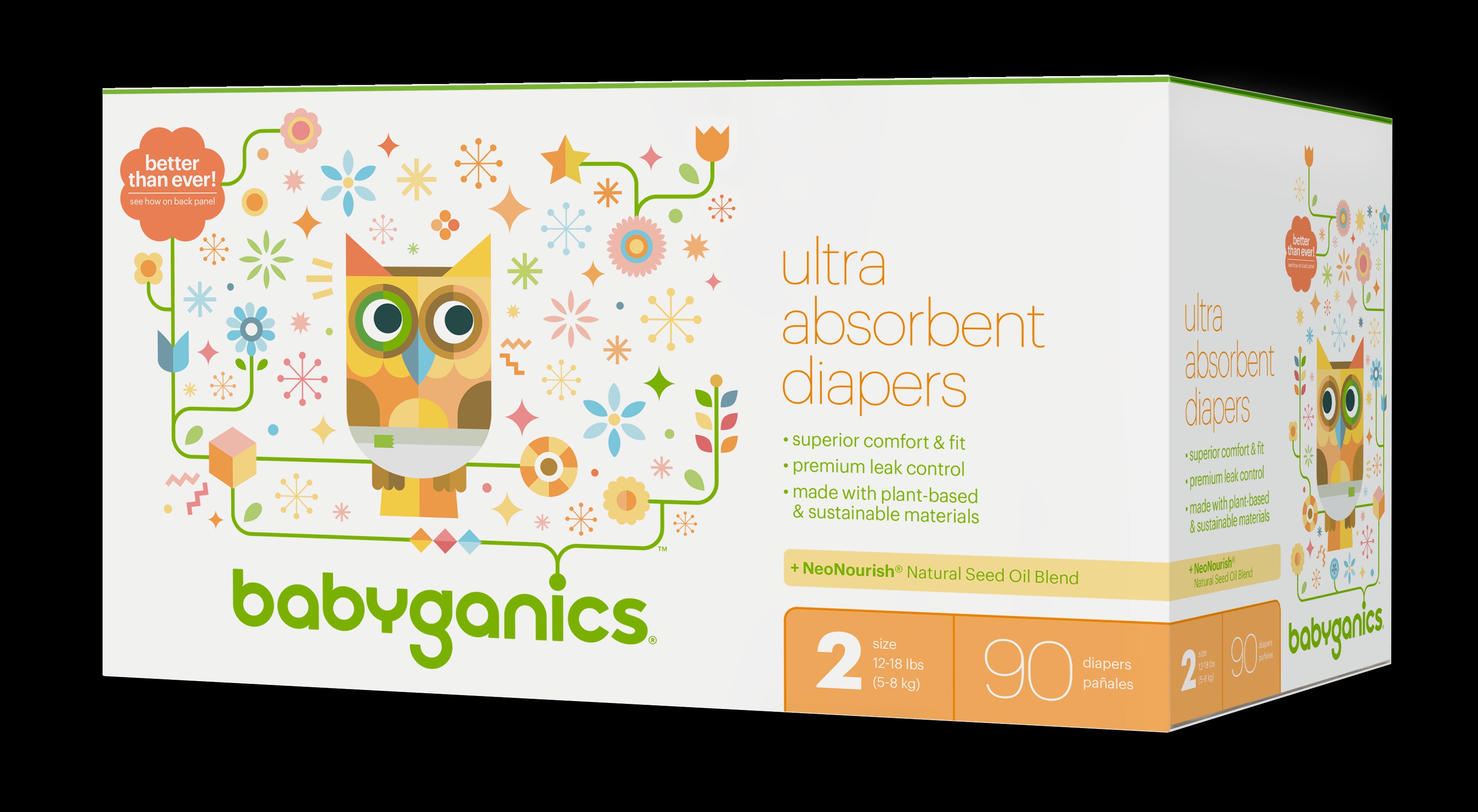 Bayganics Skin Love Diapers Size 2 Box - 90ct/1pk