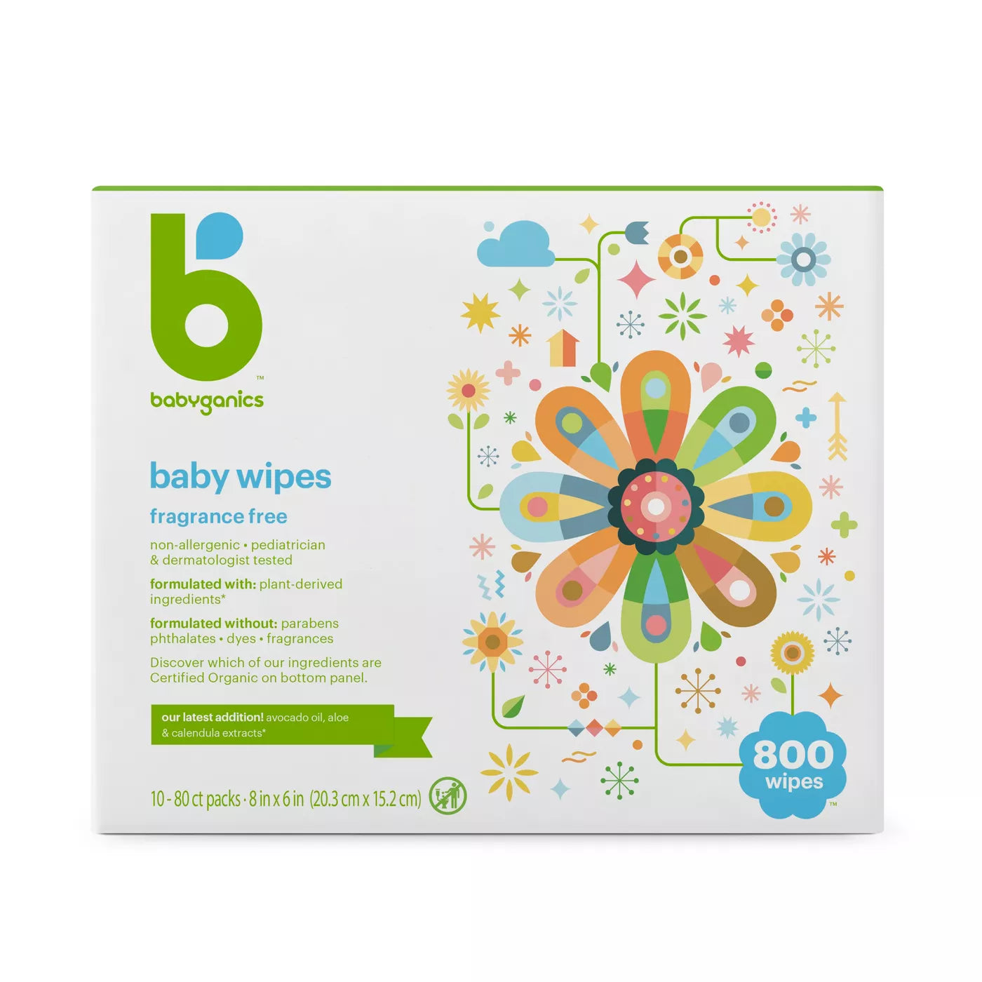 Babyganics Baby Wipes Fragrance Free - 800ct/1pk