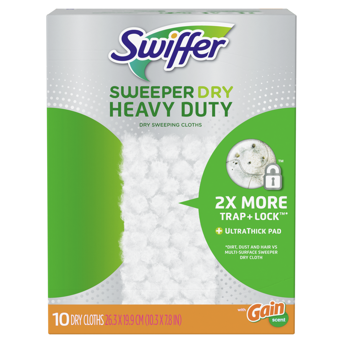 Swiffer Sweeper Heavy Duty Dry Sweeping Cloth Refill Gain Original Fresh Scent - 10ct/4pk