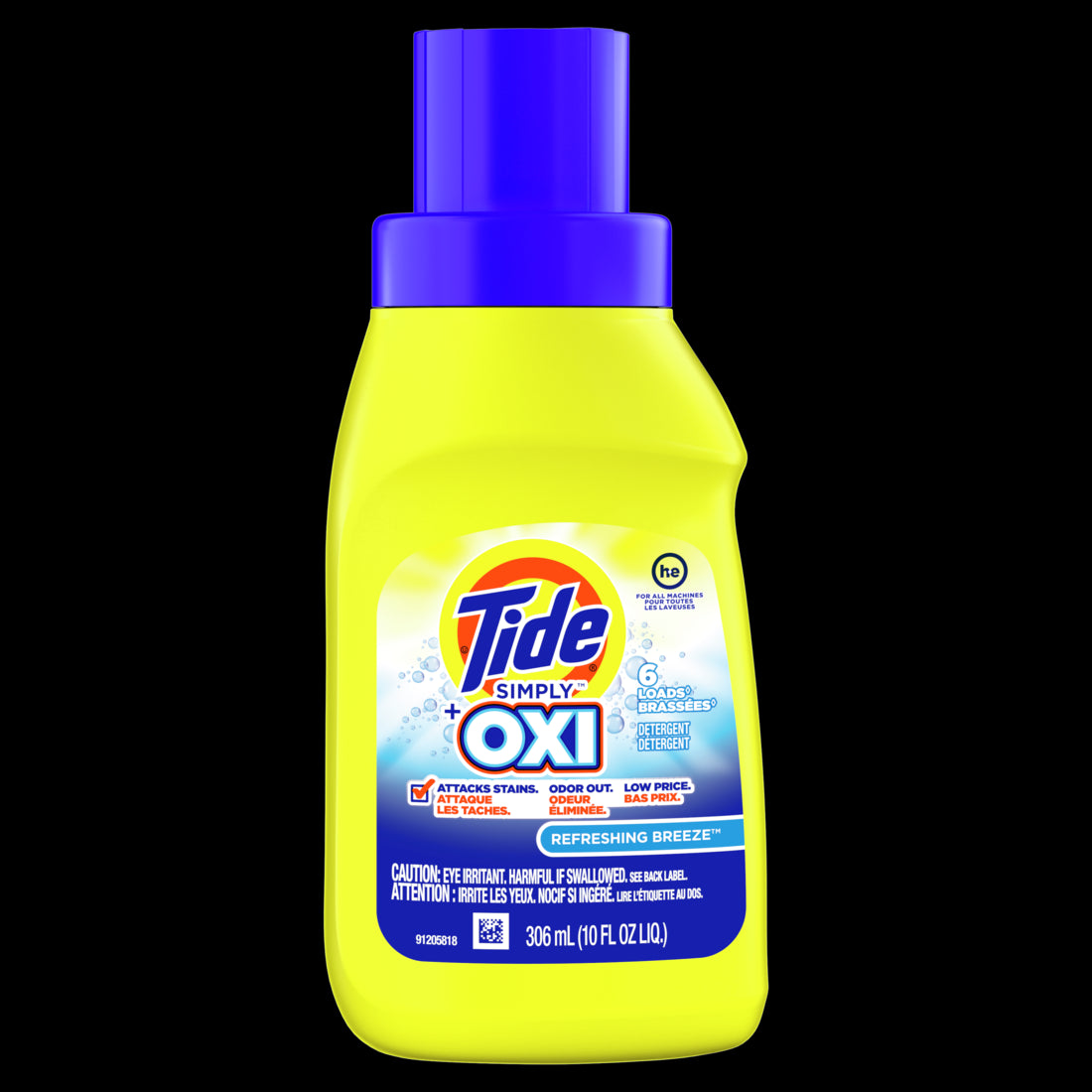 Tide Simply & Oxi Liquid Laundry Detergent Refreshing Breeze - 10oz/12pk
