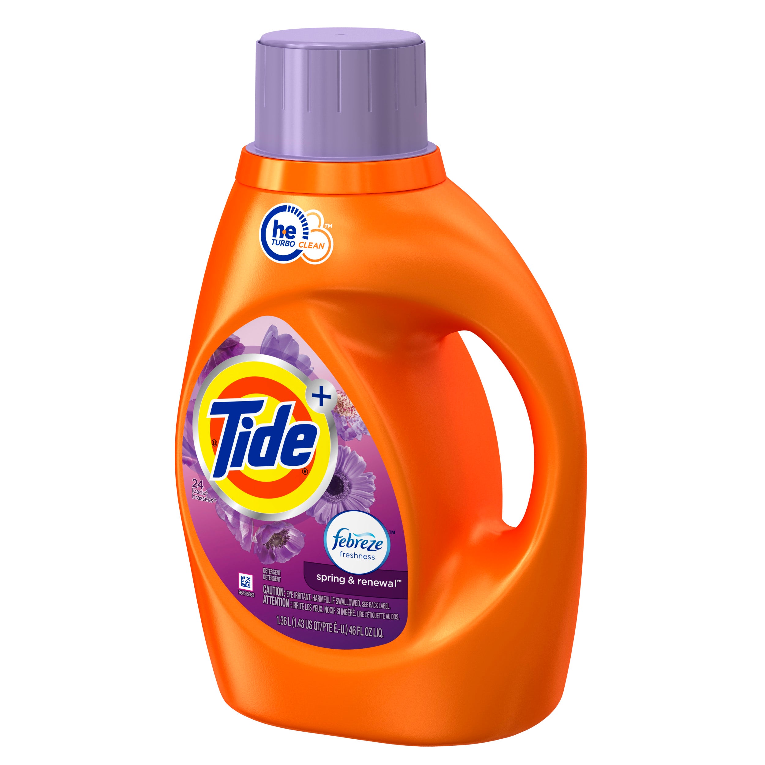 Tide Liq. 2X HE w/Febreze S&R 24 loads  - 46oz/6pk